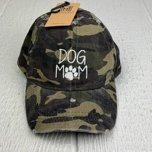 Dog Mom Hat 100% Cotton Camo K9 Baseball Cap Outdoors‎ Walks Dog Parks Beach
